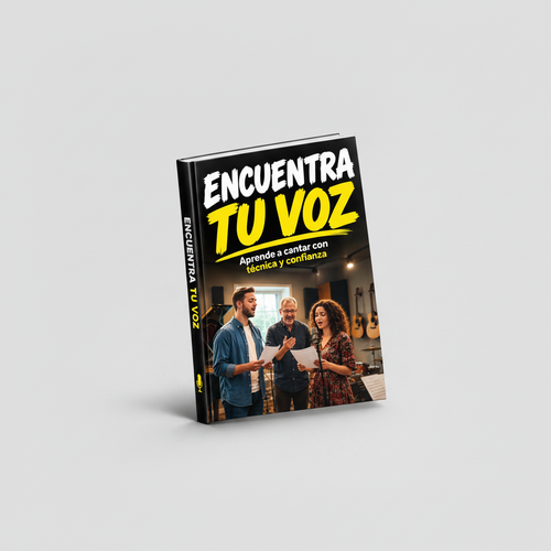 Portada del curso de canto Encuentra tu voz sobre fondo gris claro