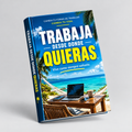 Mockup 3D de Trabaja desde donde quieras, con fondo gris claro y sombra suave