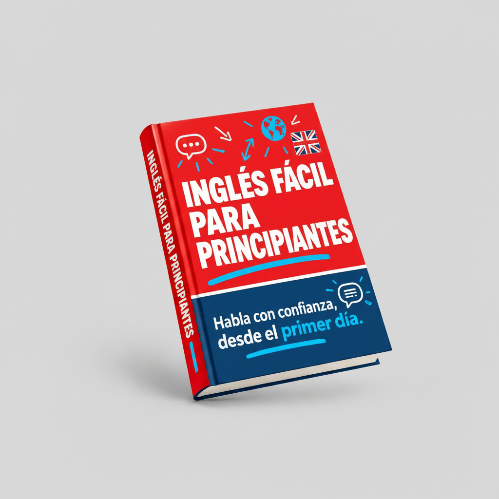 Portada del curso Inglés Fácil para Principiantes sobre fondo gris claro